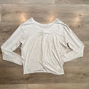 Lole Activewear‎ Top Heathered Knit Oatmeal Tan Comfy Tee Workout Size Small